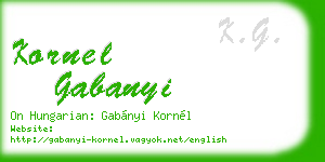 kornel gabanyi business card