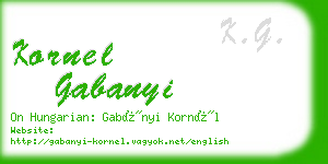 kornel gabanyi business card